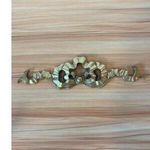Vintage Brass Bow Ribbon Ornamental Wall Decor Antique
